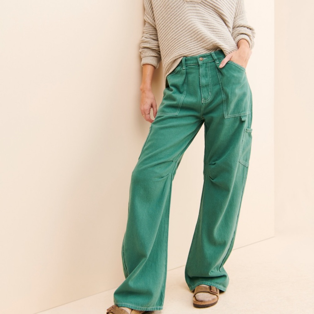 Lioness Miami Vice Relaxed Jeans in Green